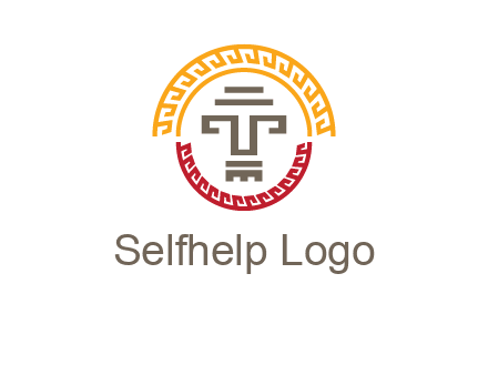 abstract blocky pattern tomb architecture logo