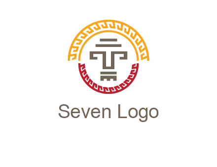 abstract blocky pattern tomb architecture logo