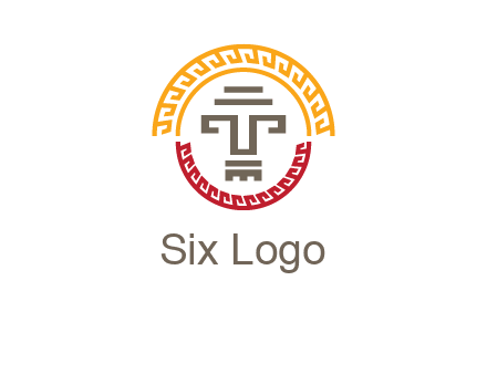 abstract blocky pattern tomb architecture logo