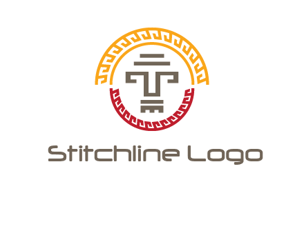 abstract blocky pattern tomb architecture logo