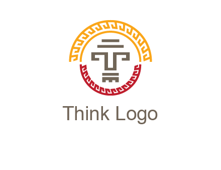 abstract blocky pattern tomb architecture logo