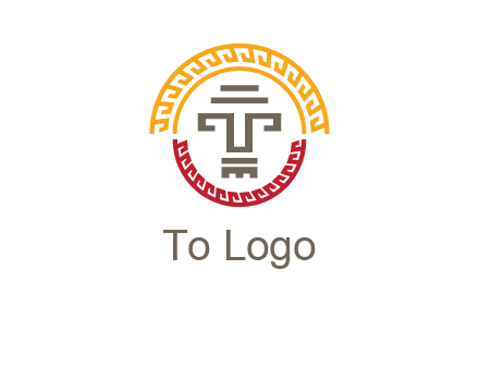 abstract blocky pattern tomb architecture logo