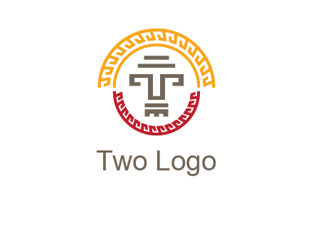abstract blocky pattern tomb architecture logo