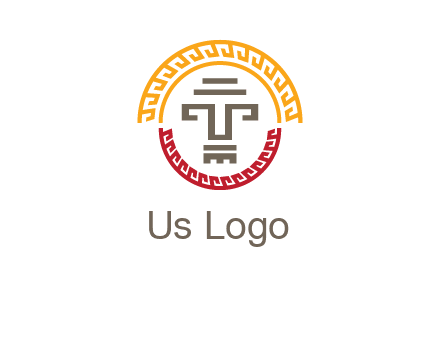 abstract blocky pattern tomb architecture logo