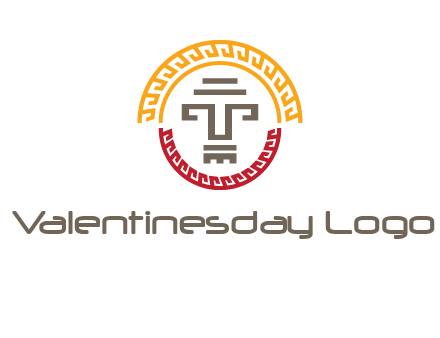 abstract blocky pattern tomb architecture logo