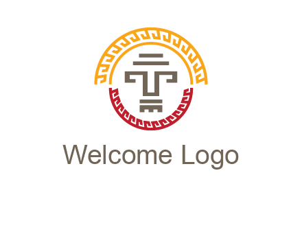 abstract blocky pattern tomb architecture logo