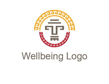 abstract blocky pattern tomb architecture logo