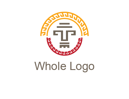 abstract blocky pattern tomb architecture logo