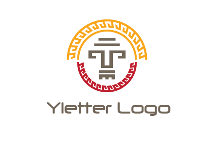 abstract blocky pattern tomb architecture logo