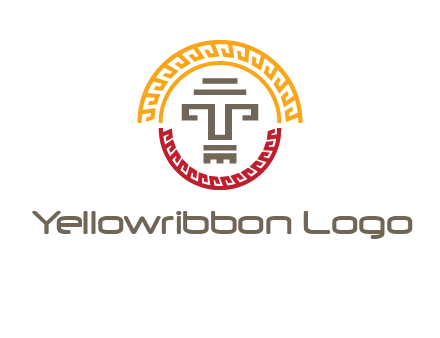 abstract blocky pattern tomb architecture logo