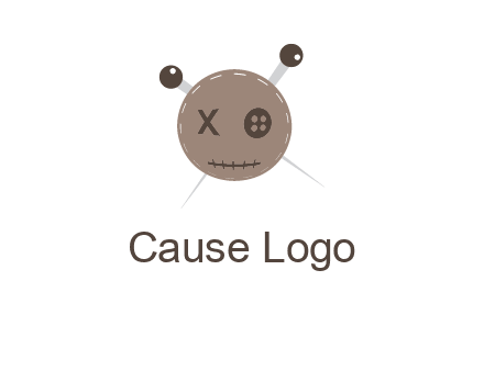 pin in stitched cloth face gaming logo 
