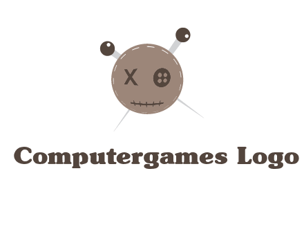 pin in stitched cloth face gaming logo 