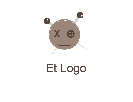pin in stitched cloth face gaming logo 