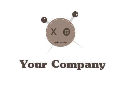 pin in stitched cloth face gaming logo 