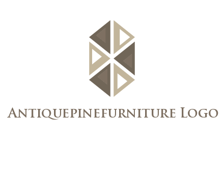 triangle pattern hexagonal shape beauty logo