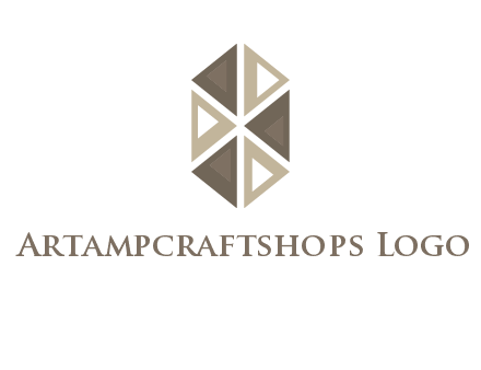 triangle pattern hexagonal shape beauty logo