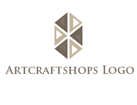 triangle pattern hexagonal shape beauty logo