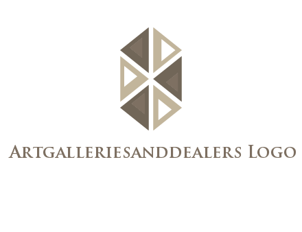 triangle pattern hexagonal shape beauty logo