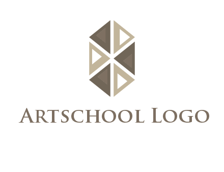 triangle pattern hexagonal shape beauty logo
