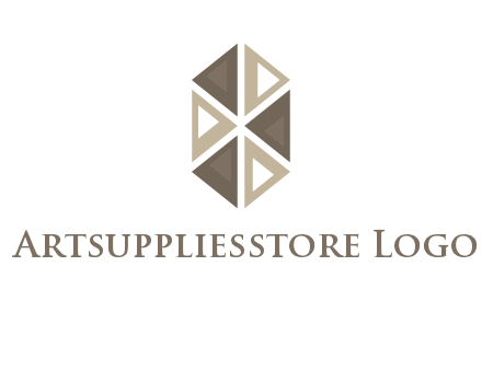 triangle pattern hexagonal shape beauty logo