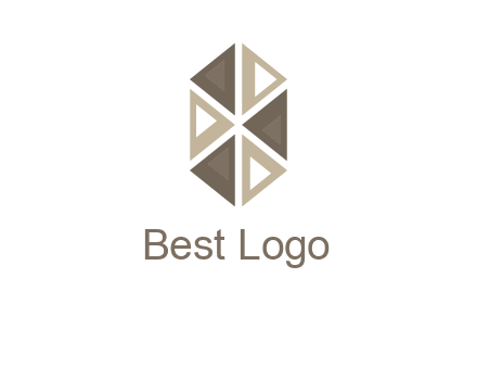 triangle pattern hexagonal shape beauty logo