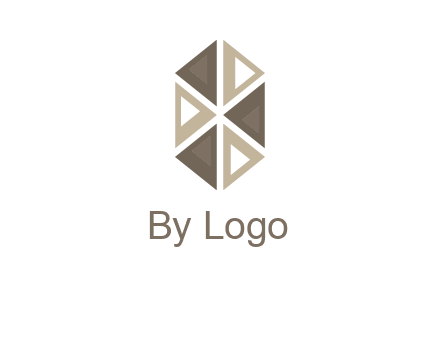 triangle pattern hexagonal shape beauty logo