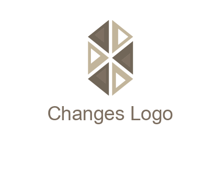 triangle pattern hexagonal shape beauty logo