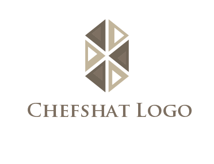 triangle pattern hexagonal shape beauty logo