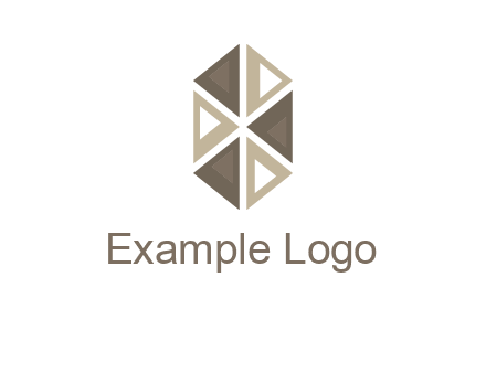 triangle pattern hexagonal shape beauty logo
