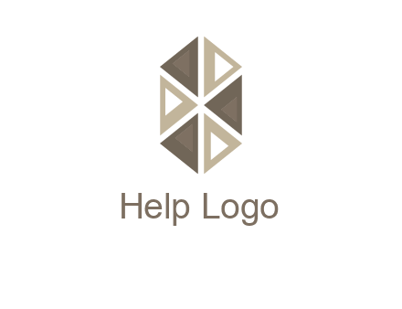 triangle pattern hexagonal shape beauty logo