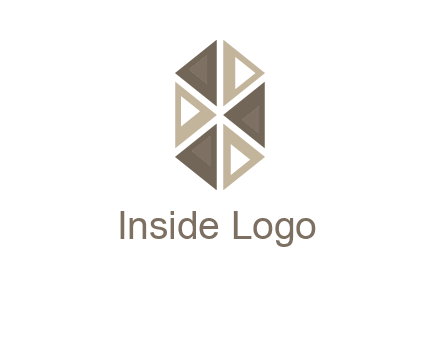 triangle pattern hexagonal shape beauty logo