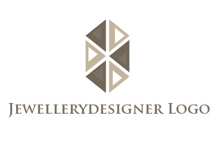triangle pattern hexagonal shape beauty logo