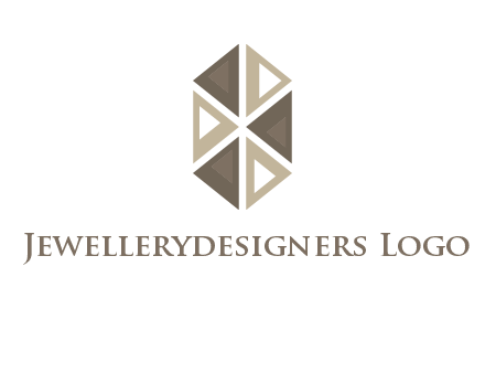 triangle pattern hexagonal shape beauty logo