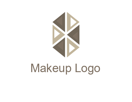 triangle pattern hexagonal shape beauty logo