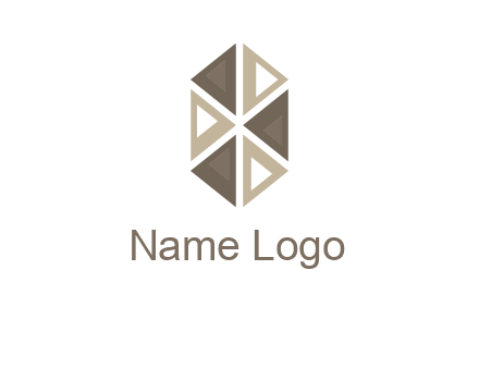 triangle pattern hexagonal shape beauty logo