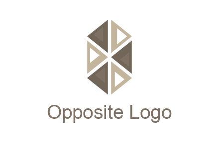 triangle pattern hexagonal shape beauty logo