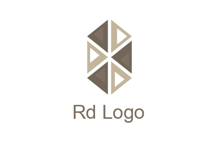 triangle pattern hexagonal shape beauty logo