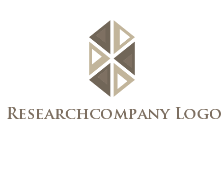triangle pattern hexagonal shape beauty logo
