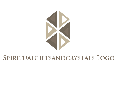 triangle pattern hexagonal shape beauty logo