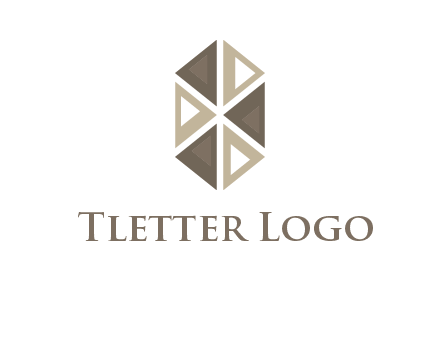 triangle pattern hexagonal shape beauty logo
