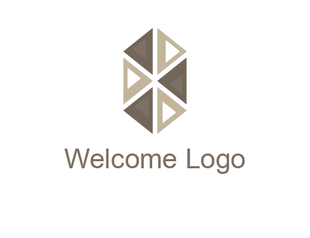 triangle pattern hexagonal shape beauty logo