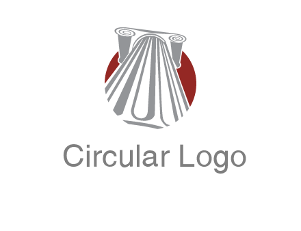 worm's-eye view of a pillar in a circular logo