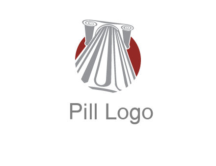 worm's-eye view of a pillar in a circular logo