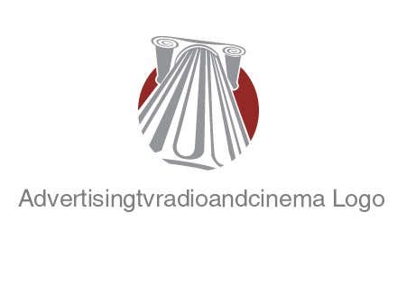 worm's-eye view of a pillar in a circular logo