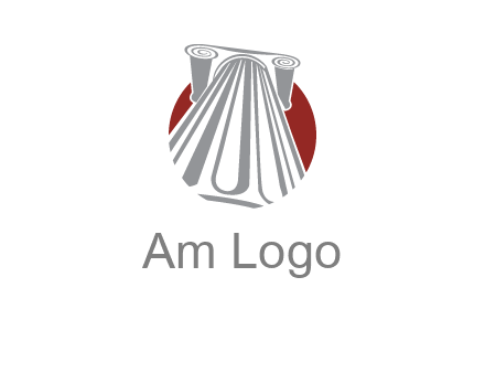 worm's-eye view of a pillar in a circular logo