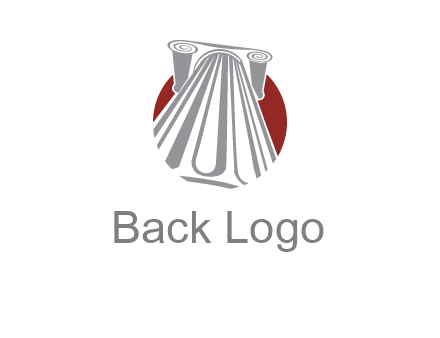 worm's-eye view of a pillar in a circular logo