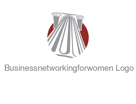 worm's-eye view of a pillar in a circular logo