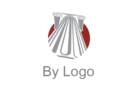 worm's-eye view of a pillar in a circular logo