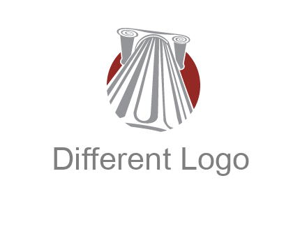 worm's-eye view of a pillar in a circular logo