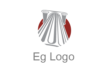worm's-eye view of a pillar in a circular logo